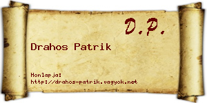 Drahos Patrik névjegykártya